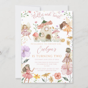 Wildflower Floral Garden Girl Fairy Birthday Invitation
