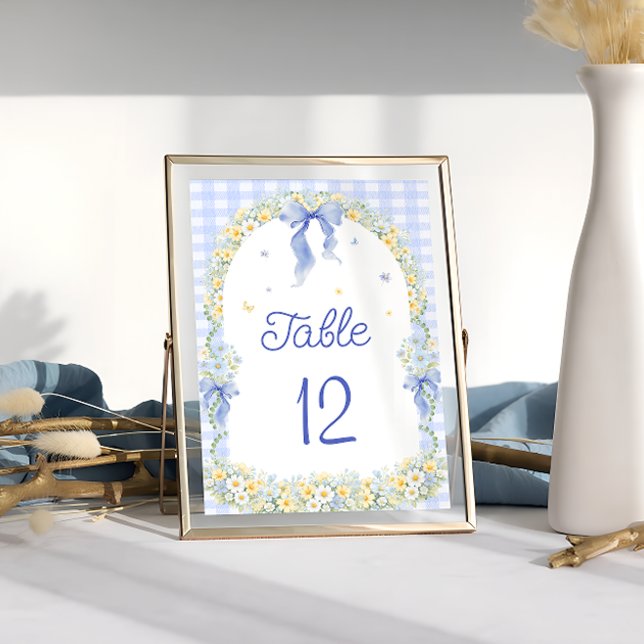 Wildflower Floral Gingham Table Number (Creator Uploaded)