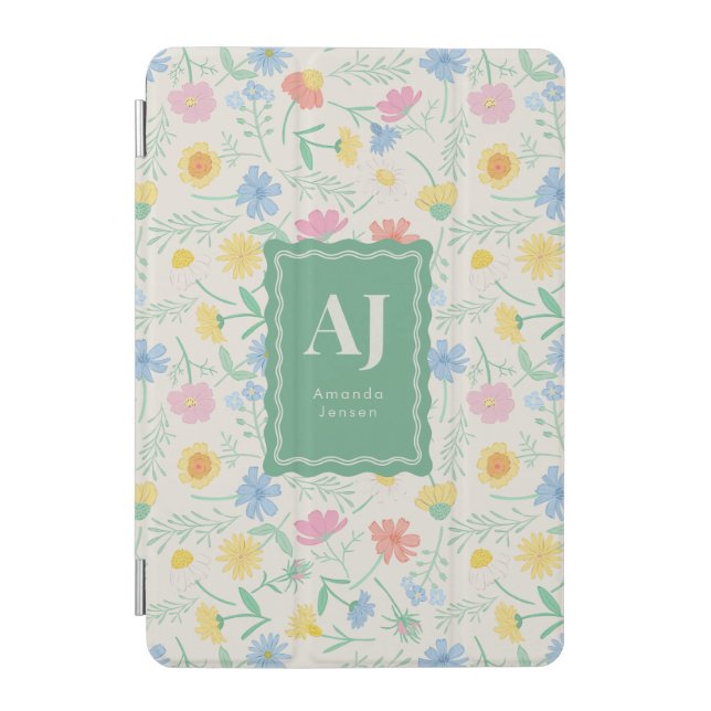 Wildflower Floral iPhone / iPad case with Initials (Front)