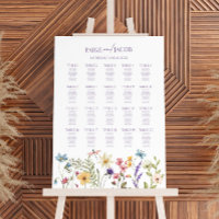 Wildflower Floral Large Wedding Seating Chart