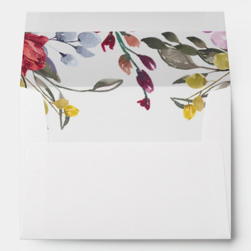 wildflower floral lined invitation envelopes