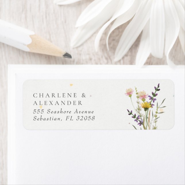 Wildflower Floral Meadow Garden Wedding Label (Insitu)