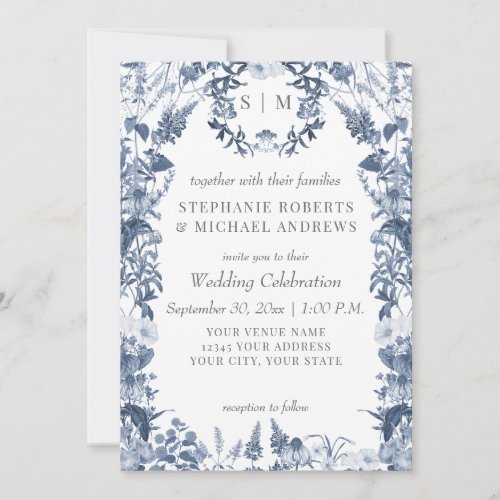 Wildflower Floral Meadow Spring Colorful Wedding Invitation