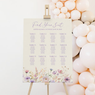 Wildflower Floral Medium Wedding Seating Chart Foam Board