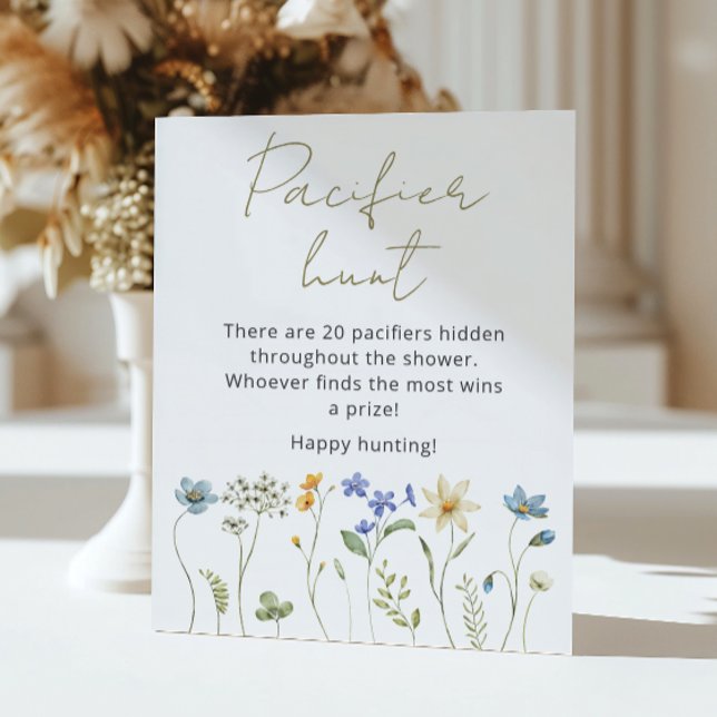 Wildflower Floral Neutral Pacifier hunt Poster (Creator Uploaded)
