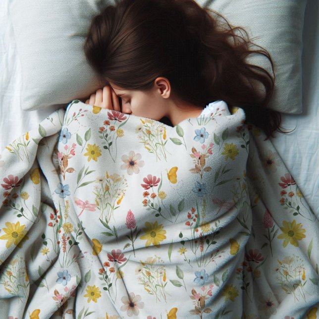 Wildflower Floral Pattern  Fleece Blanket (Creator Uploaded)