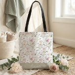 Wildflower Floral Personalized Name Tote Bag<br><div class="desc">Get ready to stand out from the crowd with this one-of-a-kind Wildflower Floral Personalized Name Tote Bag! The beautifully crafted bag features delicate watercolor florals in soft hues of blush pink and sage green, perfect for showcasing a monogram or name. It's both a stylish and eco-friendly alternative to plastic bags,...</div>