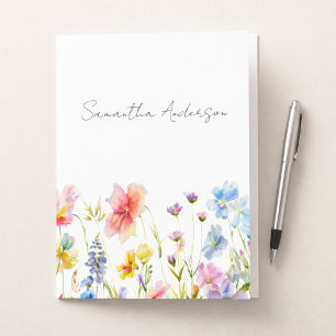 Wildflower Floral Personalized  Pocket Folder