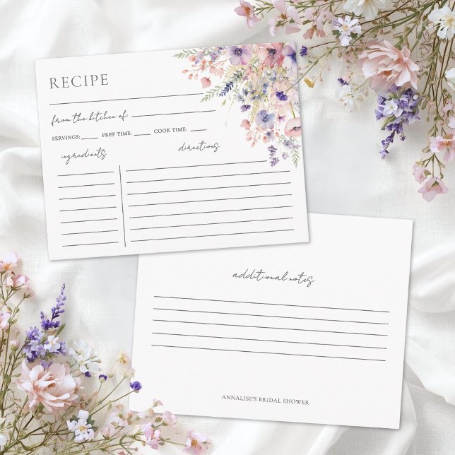 Wildflower Floral Recipe Enclosure Card (Wildflower Floral Recipe Enclosure Card)