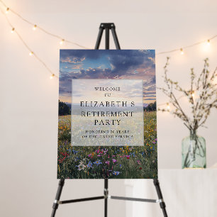 Wildflower Floral Retirement Party Welcome Sign