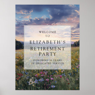 Wildflower Floral Retirement Party Welcome Sign