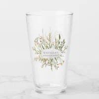 Farmhouse Floral Monogram 16oz. Drinking Glass