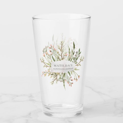 Wildflower floral rustic farmhouse pink girly glas glass