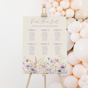Wildflower Floral Small Wedding Seating Chart Foam Board