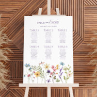 Wildflower Floral Small Wedding Seating Chart