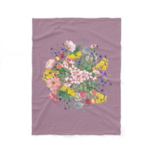 Wildflower Floral Soft Cozy Fleece Blanket