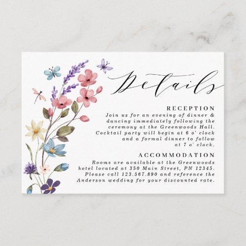 Wildflower Floral Spring Summer Wedding Detail