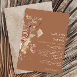 Wildflower Floral Terracotta Watercolor Wedding In Invitation<br><div class="desc">Simple. Modern. Elegant. Terracotta front with ivory text & terracotta reverse side. This BOHO minimalist wedding invitation was created from hand painted watercolor imagery by internationally licensed artist and designer, Audrey Jeanne Roberts. Muted dried wildflowers are gathered in a loose bouquet with a delicate butterfly and Gingko leaf greenery. Copyright....</div>
