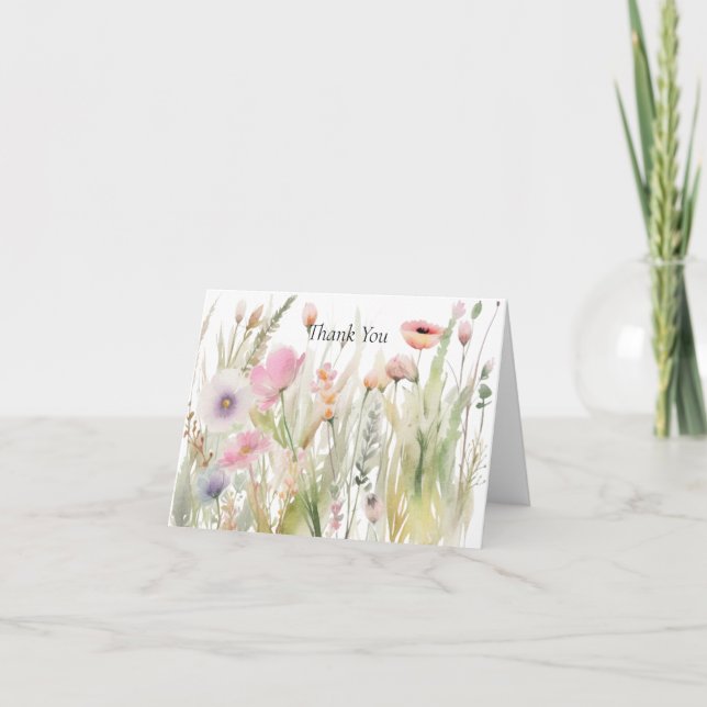 Wildflower Floral Thank You Card (Front)