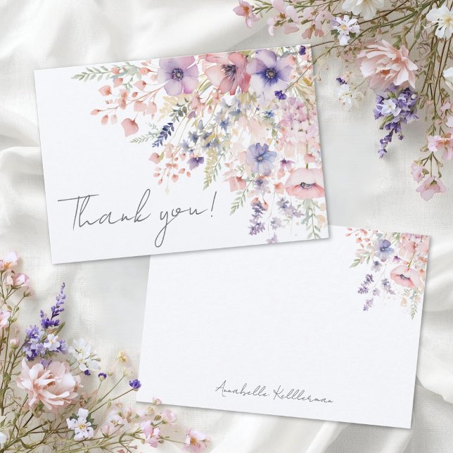 Wildflower Floral Thank You Card (Wildflower Floral Thank You Card )