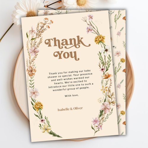 Wildflower Floral Thank You Card