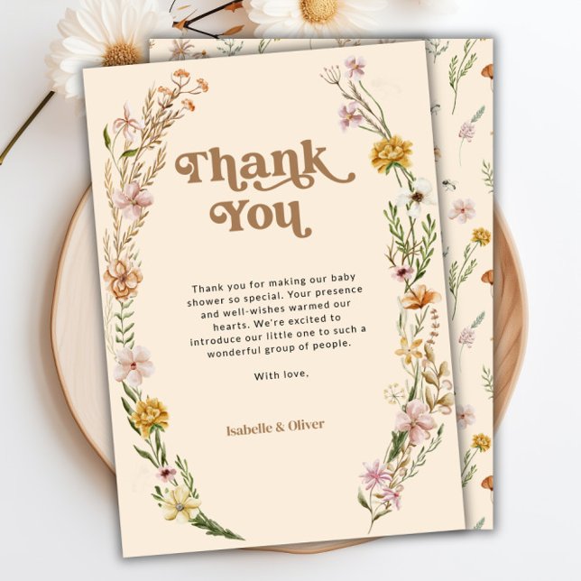 Wildflower Floral Thank You Card (Wildflower Floral Thank You Card)