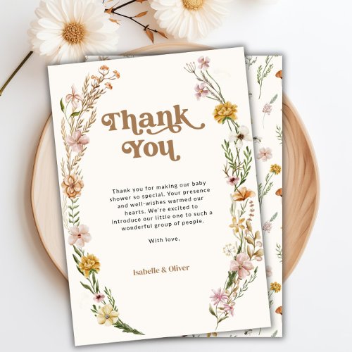 Wildflower Floral Thank You Card