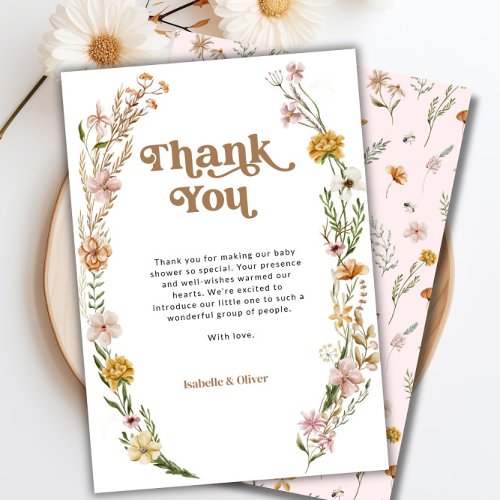 Wildflower Floral Thank You Card