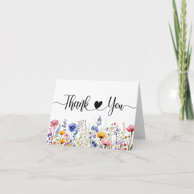 Wildflower Floral Thank You Card (Front)