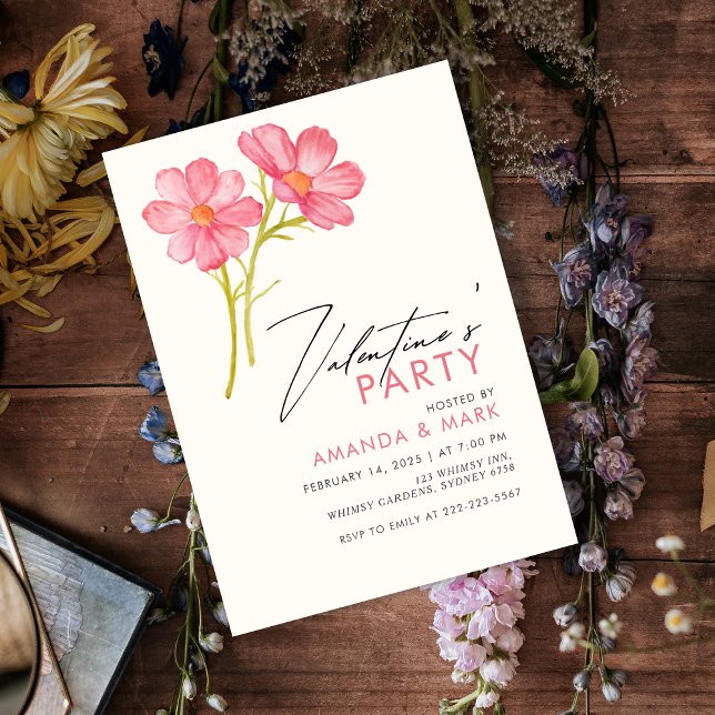 Wildflower Floral Valentine's Party  Invitation (Creator Uploaded)