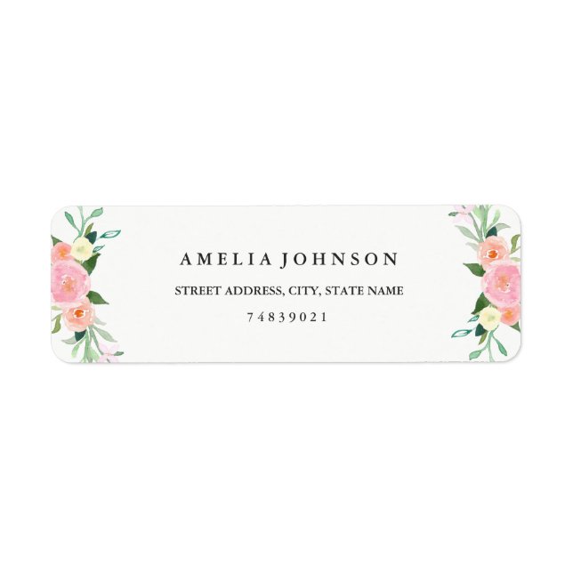 Wildflower Floral Watercolor Address Label (Front)