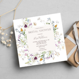 Wildflower Floral Watercolor Bridal Shower  Invitation