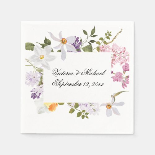 Wildflower Floral Watercolor Floral Napkins