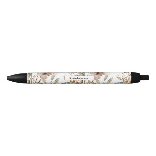 Wildflower Floral Watercolor Name Pen