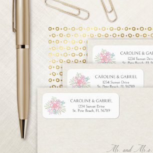 Wildflower Floral Wedding Address Label