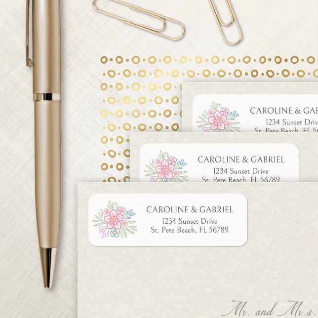 Wildflower Floral Wedding Address Label (Creator Uploaded)