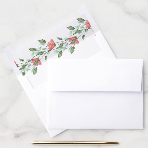Wildflower Floral Wedding Envelope Liner