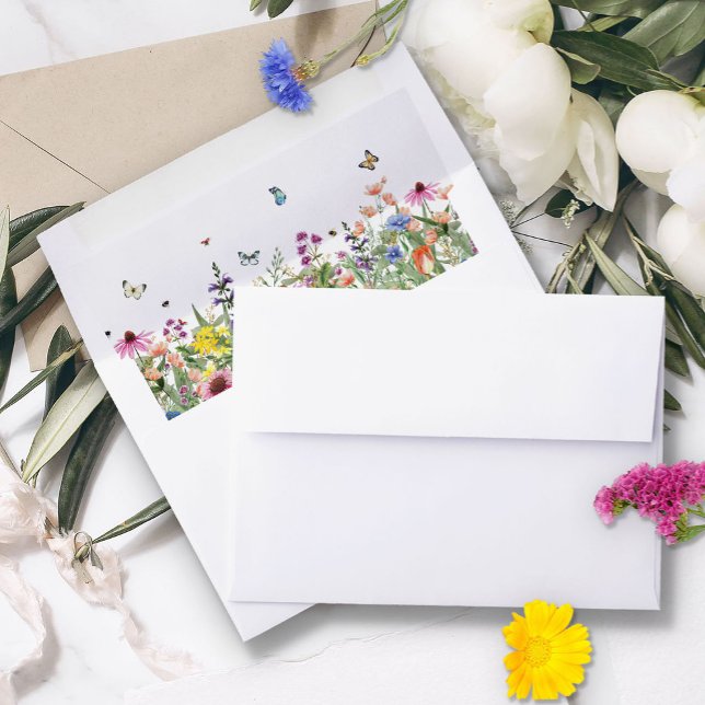 Wildflower Floral Wedding Envelope Liner (Creator Uploaded)