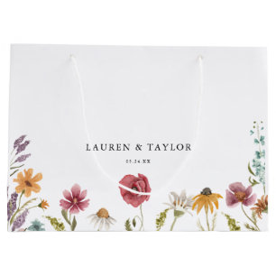 Wildflower Floral Wedding Favors Large Gift Bag