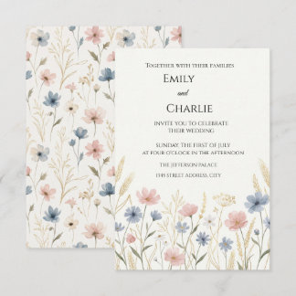 Wildflower Floral Wedding Invitation 