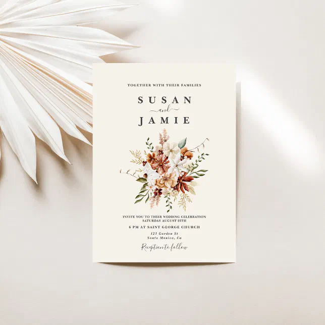 Wildflower Floral Wedding invitation | Zazzle