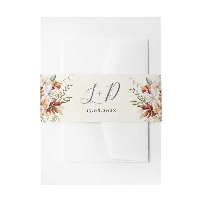 Wildflower Floral Wedding Invitation Belly Band (Front Example)