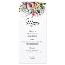 Wildflower Floral Wedding Menu