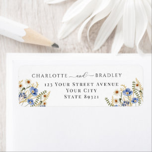 Wildflower Floral Wedding Return Address Label