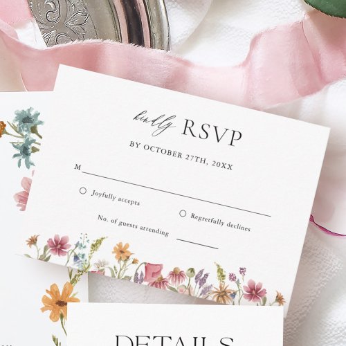 Wildflower Floral Wedding  RSVP