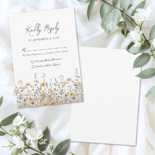 Wildflower Floral Wedding RSVP Card