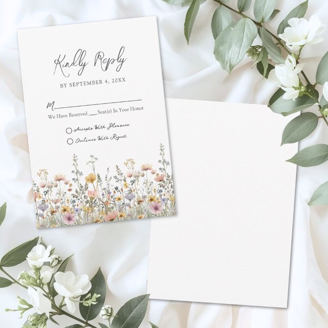Wildflower Floral Wedding RSVP Card (Wildflower Floral Wedding RSVP Card)