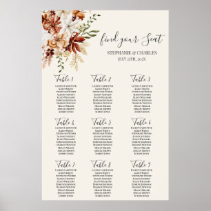 Wildflower Floral Wedding Seating Chart