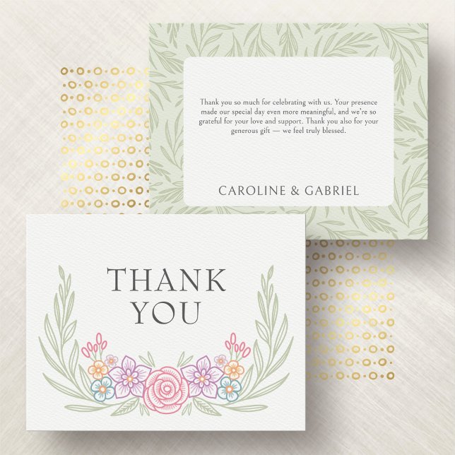 Wildflower Floral Wedding Thank You Card (Creator Uploaded)