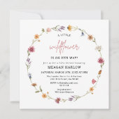 Wildflower Floral Wreath Girl Baby Shower Invitation (Front)